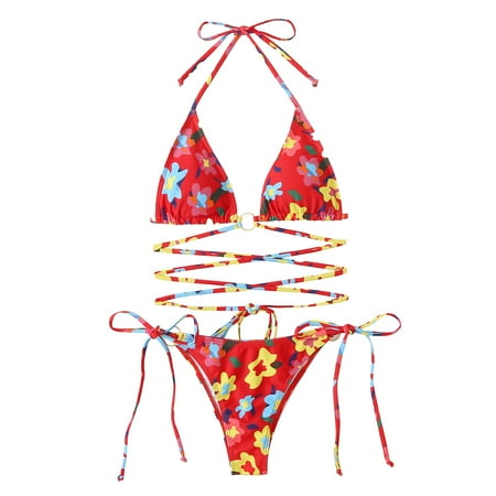 

fvwitlyh Bikini Sets for Women Sports Bra And Shorts Set Beachwear Set Bandeau Bikini Women Brazilian Bandage plus Size Womens Bathing Suit Shorts Bikinis