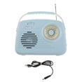 thumbnail image 3 of Bunblic Portable Radio Cute Radio Easy to Use Multi Function Player Compact Chargeable BT 5.0 BT Radio Retro Design for Kitchen Home Blue, 3 of 8