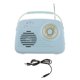 thumbnail image 4 of Radio portátil perfecl con Bluetooth recargable diseño retro Azul, 4 of 8