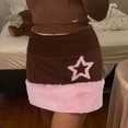 thumbnail image 3 of Jupe Courte Vintage en Tricot Doux pour Femmes, Taille Basse, Patchwork, Mode Urbaine, 3 of 6