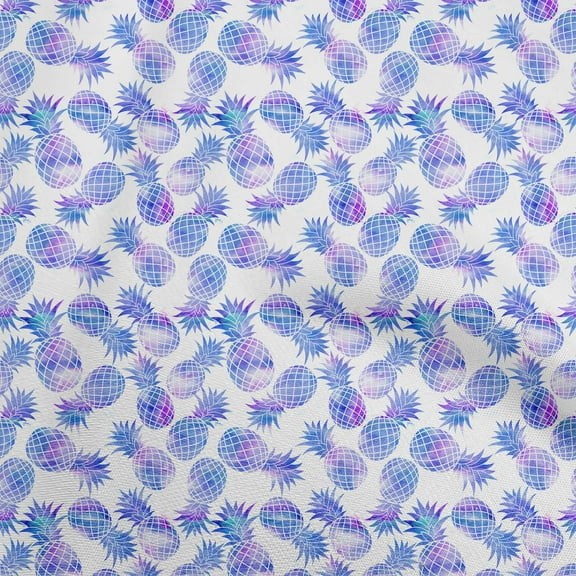 oneOone Polyester Spandex Blue Fabric Fruits Diy Clothing Quilting Fabric Print Fabric By Yard 56 Inch Wide