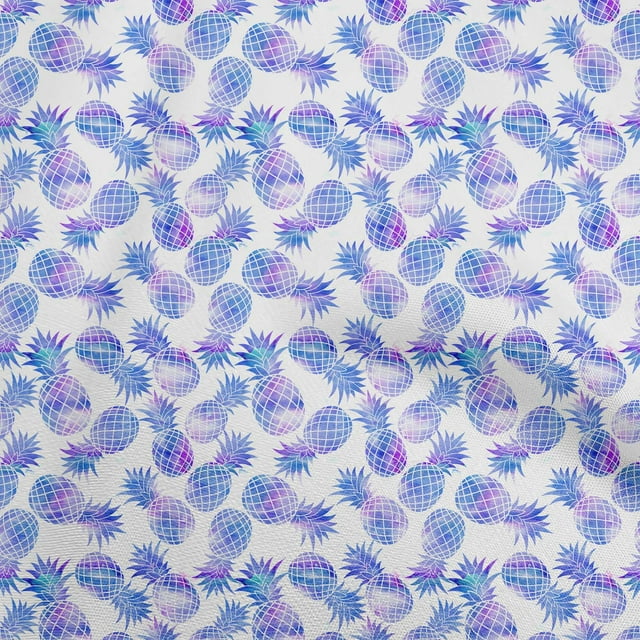 oneOone Georgette Viscose Blue Fabric Fruits Craft Projects Decor Fabric Printed By The Yard 42 Inch Wide-aA