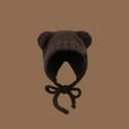 thumbnail image 3 of Cute  Ear Protection Y2k Warm Bear Ear Wool Hat Beanies Cap Winter Hat Knitted Bomber Cap GREY, 3 of 6