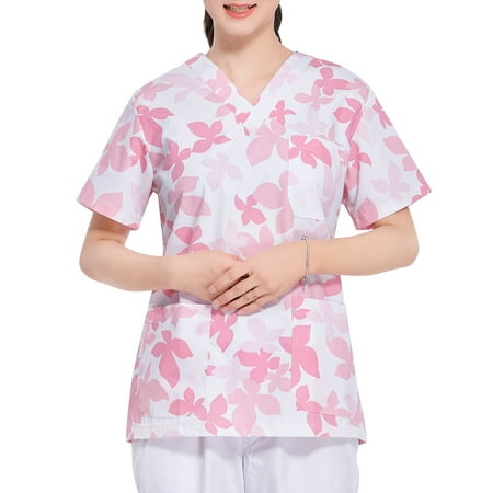 

Hemoton Scrubs Uniforms Nursing Medical Scrub Hospital Work Shirts Clothes Maple Hostipal Surgery Apparel Surgical Clothing Leaf