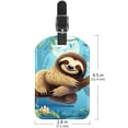 thumbnail image 6 of Square 2Pack PU Leather Sloth Cruise Luggage Tag with Privacy Cover and Name ID Tag for Travel Handbags Backpacks Luggage Tags, 6 of 6