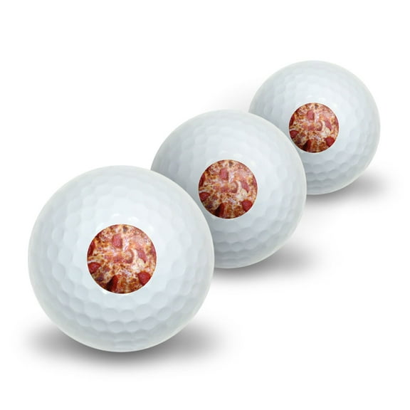 Cheese and Pepperoni Pizza Pie Novelty Golf Balls 3 Pack