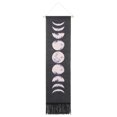 thumbnail image 1 of Tapiz colgante decorativo para pared con patrón de ciclos lunares, artesanía para el hogar, suministros de decoración de habitación (negro, 46x12 pulgadas), 1 of 8