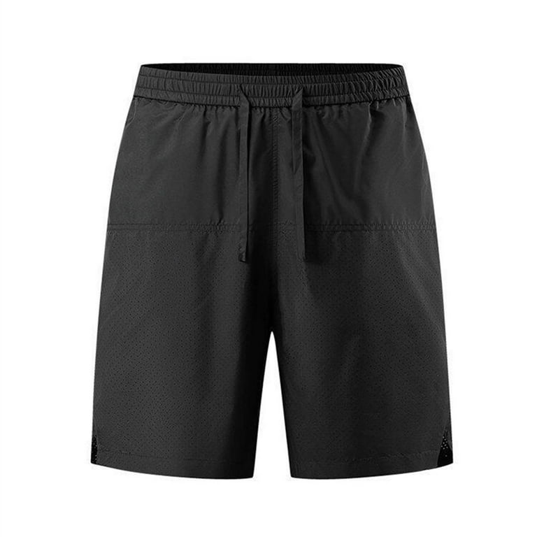 USNSM Mens Ice Silk Shorts Casual Elastic Waist Drawstring Summer