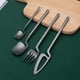 thumbnail image 4 of Cubiertos pulidos de acero inoxidable Forks Forks Postres Tenedor de mesa Cubiertos de cocina para viajar Ceremonia de boda Camping Negro Advancent HA009536-05, 4 of 6