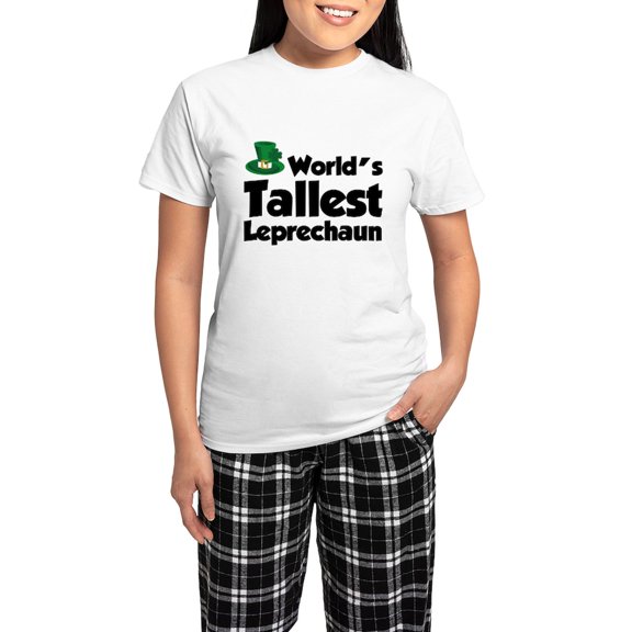 CafePress - World's Tallest Leprechaun Women's Light Pajamas - Women's Short Sleeve Print T-Shirt and Pants Light Cotton Pajama Set