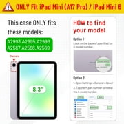 Fintie Hybrid Slim Case for iPad Mini 7 (A17 Pro) 2024 / iPad Mini 6 2021 - Shockproof Clear Transparent Back Shell with Pencil Holder