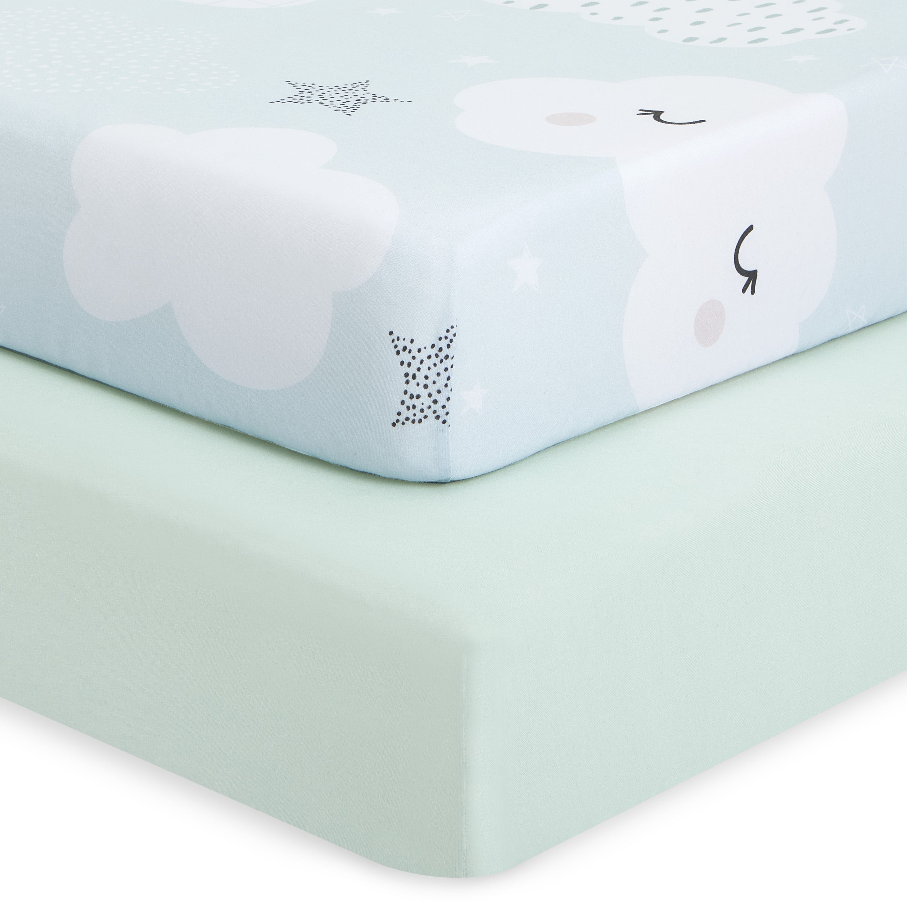 Evolur Dreamer Collection ( 2pc Sheet Set ), Seafoam Green & Cloud Print