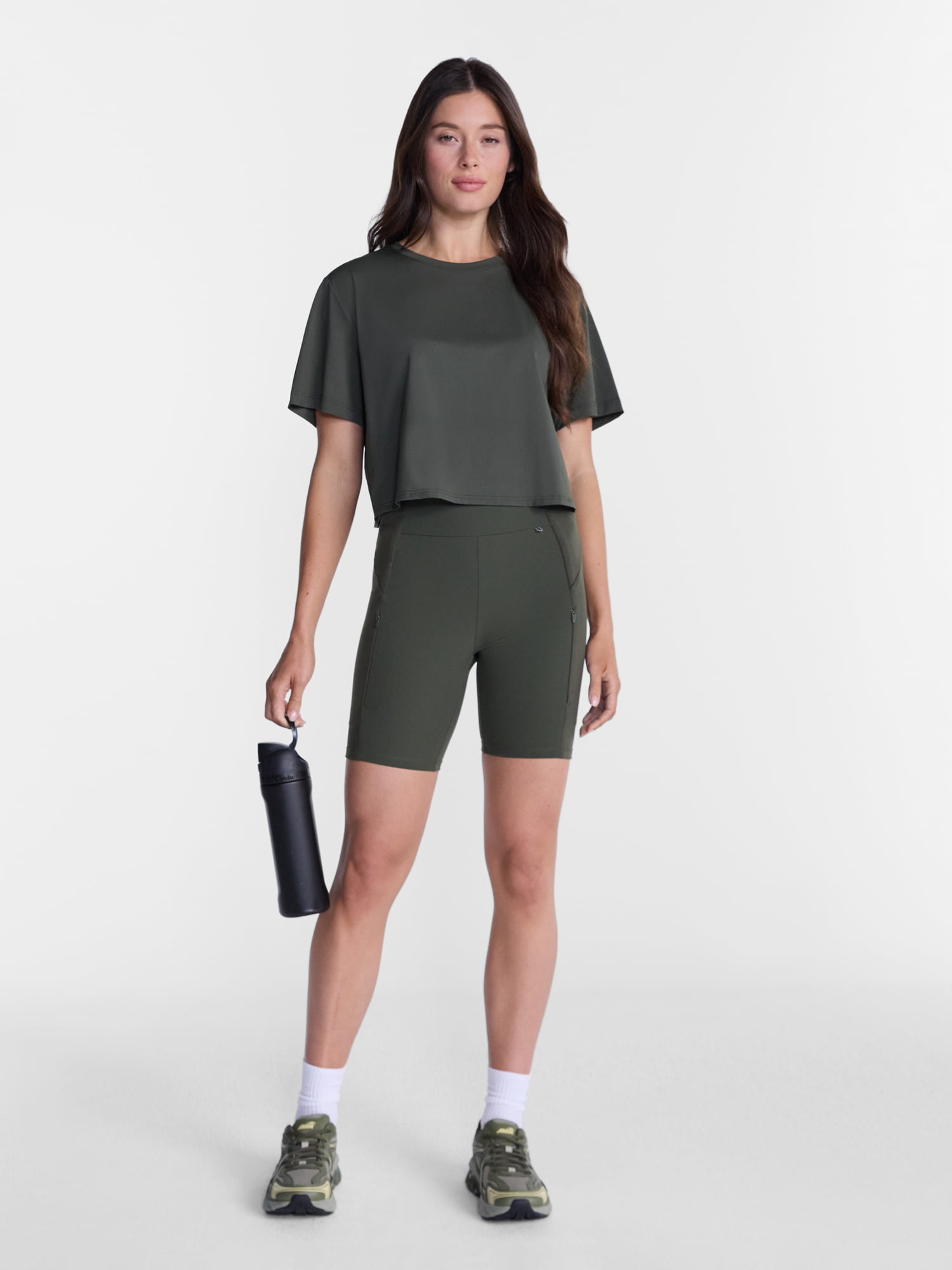 Avia Women's Cropped Boxy Tee with Short Sleeves, Sizes XS-XXXL