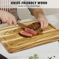 thumbnail image 6 of Zovano Teak Cutting Board Set with Stand for Kitchen, Wood  Chopping Boards with Deep Juice Groove, Charcuteire Butcher Block Gift Housewarming, 6 of 8