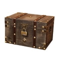 thumbnail image 4 of Caja de almacenamiento vintage, cofre del tesoro pirata, decoración del hogar, joyería coleccionable antigua SG, 4 of 8