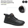 thumbnail image 3 of Mens Casual Work Boots Lightweight Slip Resistant Breathable Walking Driving Boots Vintage High Top Flat Shoes Black 12 US, 3 of 7