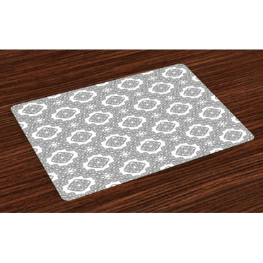 Ambesonne Celtic Place Mats Set of 4, Geometric Celtic Knots, Standard Size, Black White