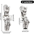 thumbnail image 5 of 2Pcs Spring Gate Rings 304 Stainless Steel Tibetan Style Dragon Spring Clasps Antique Silver 9mm Inner Diameter Carabiner Keyring Dragon Leather Cord End for Keychain Jewelry Making, 5 of 9