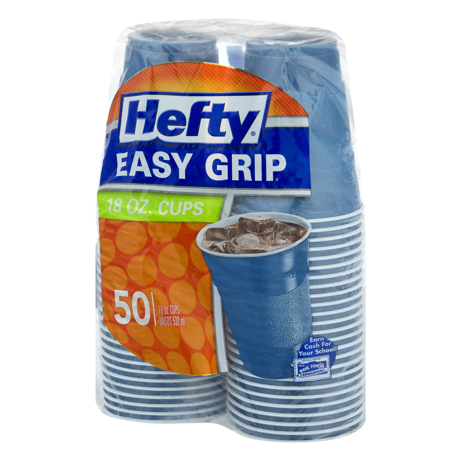 Hefty Party On Disposable Plastic Cups, Blue, 18 Ounce, 120 Count 