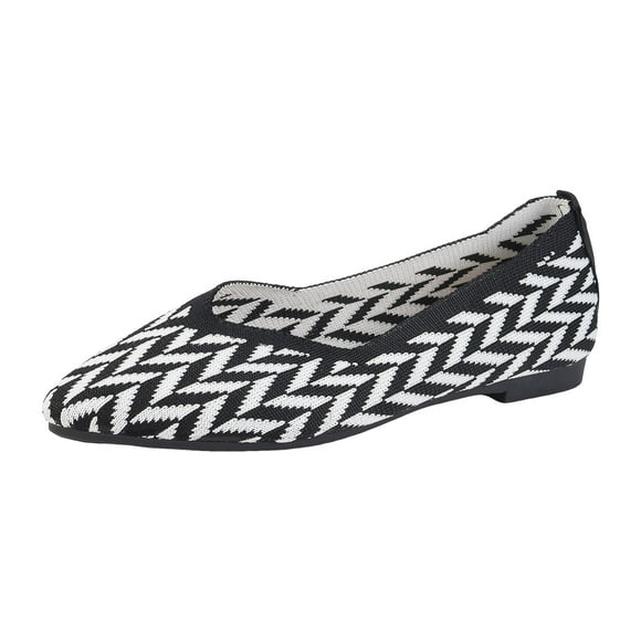 Dakaela Women's Ballet Flats Breathable Mesh Knit Pointed Toe Flat Shoes Work Office Slip on Loafers
