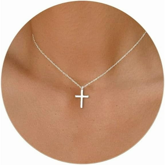 Cross Necklace for Women - Dainty 925 Sterling Silver/Gold Plated Layered Cross Pendant Simple Small Necklaces for Women Trendy Jewelry Gifts