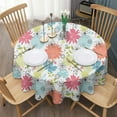 thumbnail image 3 of Wild Flower Rustic Botanical Round Table Cloth,Wrinkle Resistant Table Cover with Polyester,Waterproof Reusable Round Table Clothes for Easter Birthday Picnic Wedding (Round,60x60inch), 3 of 6