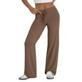 thumbnail image 6 of Prolriy Lounge Pants Women Wide Leg Pants Woman Casual Yoga Pants Baggy Sweatpants Flare High Waisted Leggings with Drawstring Women's Pants Coffee L, 6 of 6