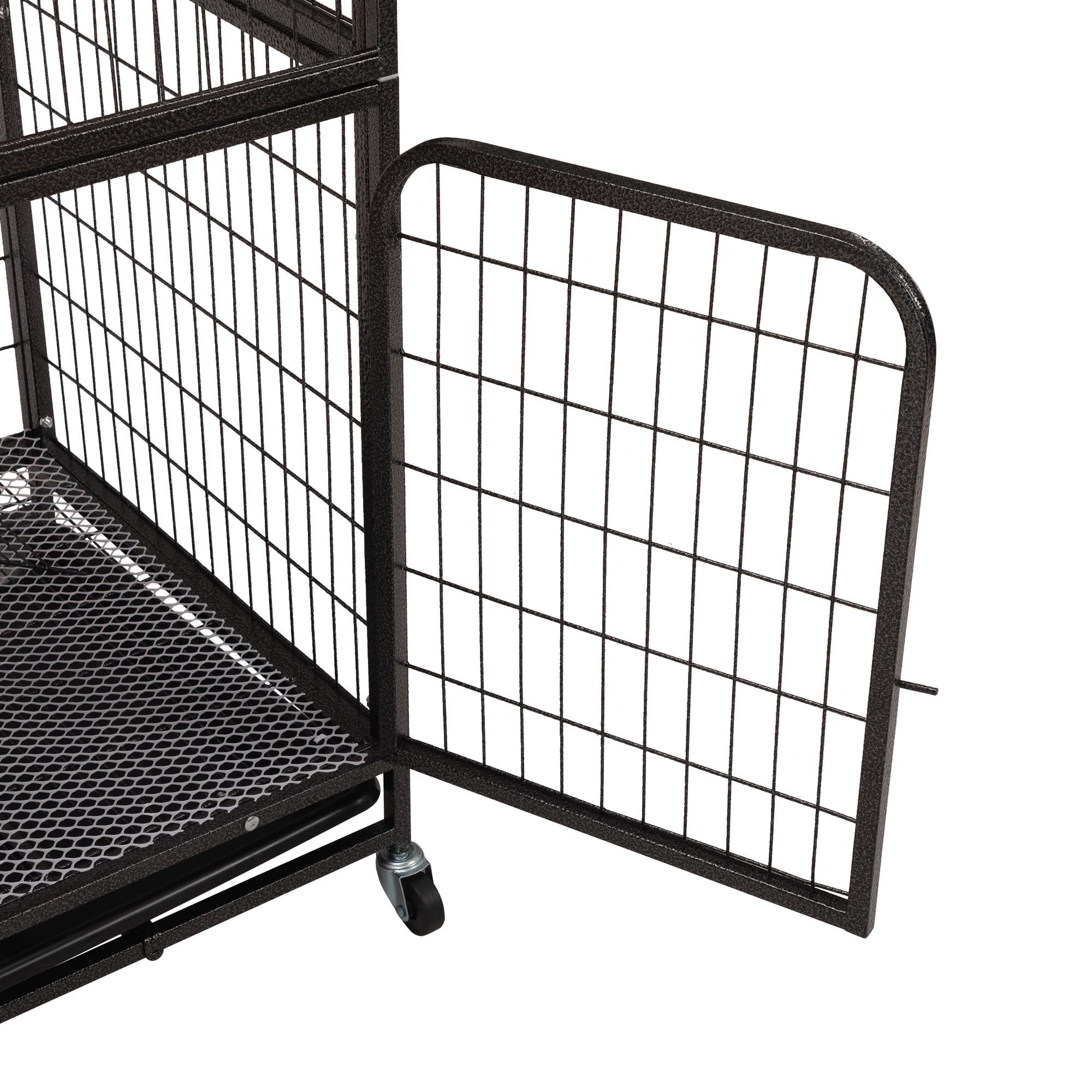 Pefilos 3 Door Iron Pet Cage for All Ferrets and Small Animal, Rabbit Hutch, Guinea Pig Cage with Universal Wheels Load Capacity 44lb, Black Pefilos 3 Door Iron Pet Cage for All Ferrets and Small Animal, Rabbit Hutch, Guinea Pig Cage with Universal Wheels Load Capacity 44lb, Black