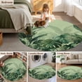 thumbnail image 5 of Round Rug 6Ft Washable Non-Slip, Palm Leaves Tropical Circle Area Rugs for Living Room Bedroom, Green Botanical Summer Green Ombre Indoor Floor Mats Carpet Runner for Home Decor Aesthetic, 5 of 8