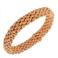 thumbnail image 2 of EDFORCE Stainless Steel Rose Gold-Tone White CZ Stretch Mesh Bracelet, 2 of 4