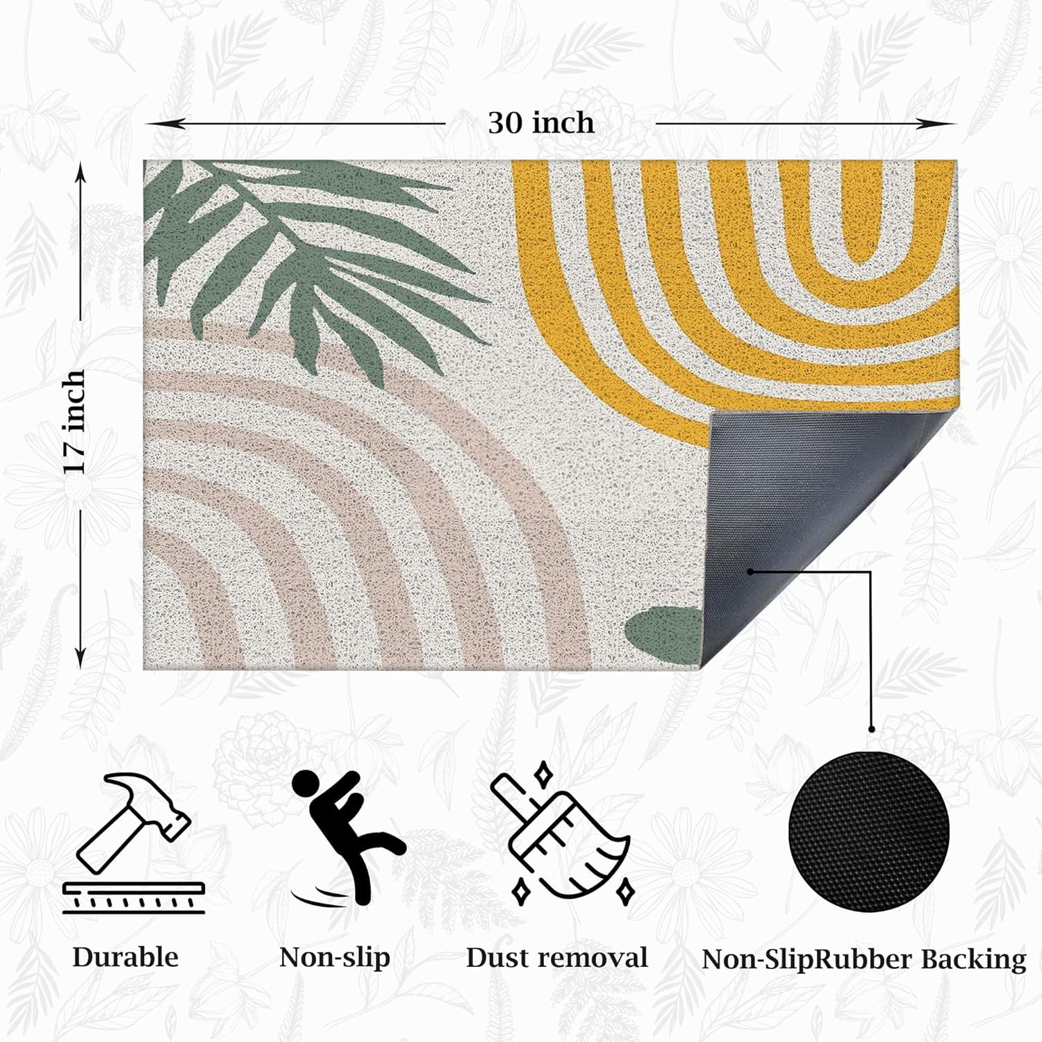 Boho Door Mat Outdoor, Boho Welcome Mat, Boho Front Door Mat, Boho Door Mats Doormat Outdoor Indoor Entrance, Indoor Door Mats for Entryway, 17x30, Sending Sunshine Your Way
