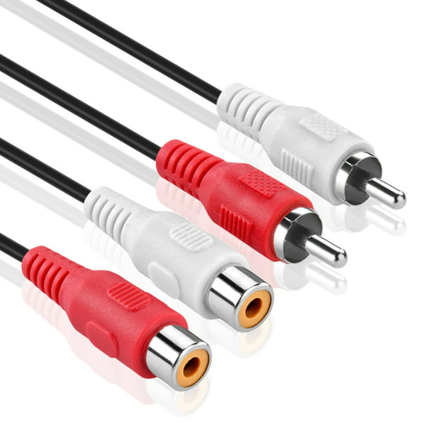 RCA Extension Cable (12 Feet) 2RCA Audio Extender Cord Wire Coupler Male to Female Dual Red/White Connector Jack Plug Video Audio 2 Channel (Right and Left) - Walmart.com