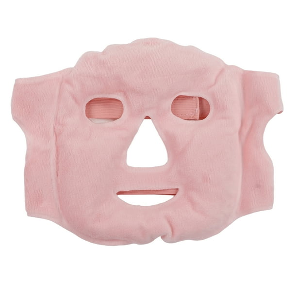 Compresa de gel frío y caliente con perlas para la cara, suave, para aliviar el estrés y la hinchazón, para dormir, color rosa