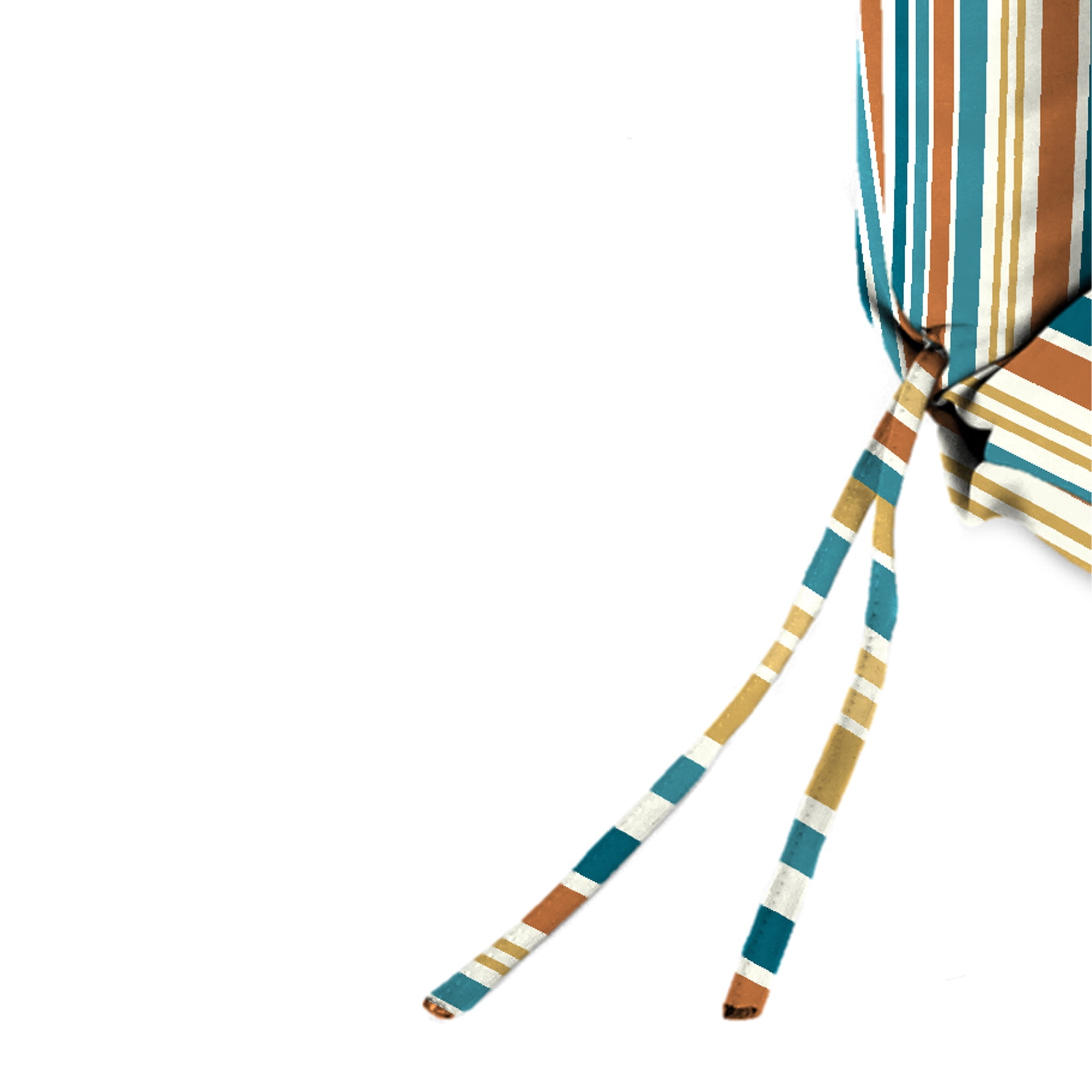 Jordan Manufacturing 43" x 21" Boule Bog Multicolor Stripe Rectangular Outdoor Chair Cushion with Ties and Hanger Loop