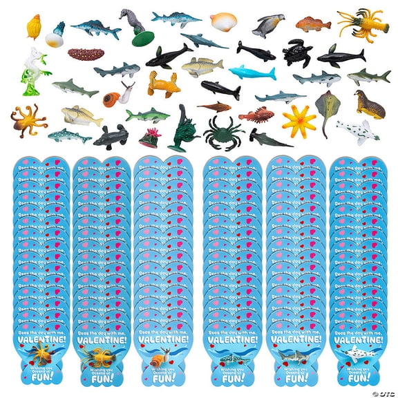 Mini Sea Life Creature Valentine Exchanges with Card for 90