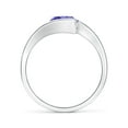 thumbnail image 2 of ANGARA Natural Semi Bezel-Set Solitaire Round 1.45 ct Tanzanite Bypass Ring in 14K White Gold for Women (Size-7mm) | December Birthstone, Anniversary, Jewelry Gift for Women | Natural Tanzanite Ring, 2 of 9