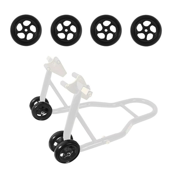 Porotmotor Motorcycle Stand Wheels Replacement for Front Lift Rear Stand 4PC Tyres Black