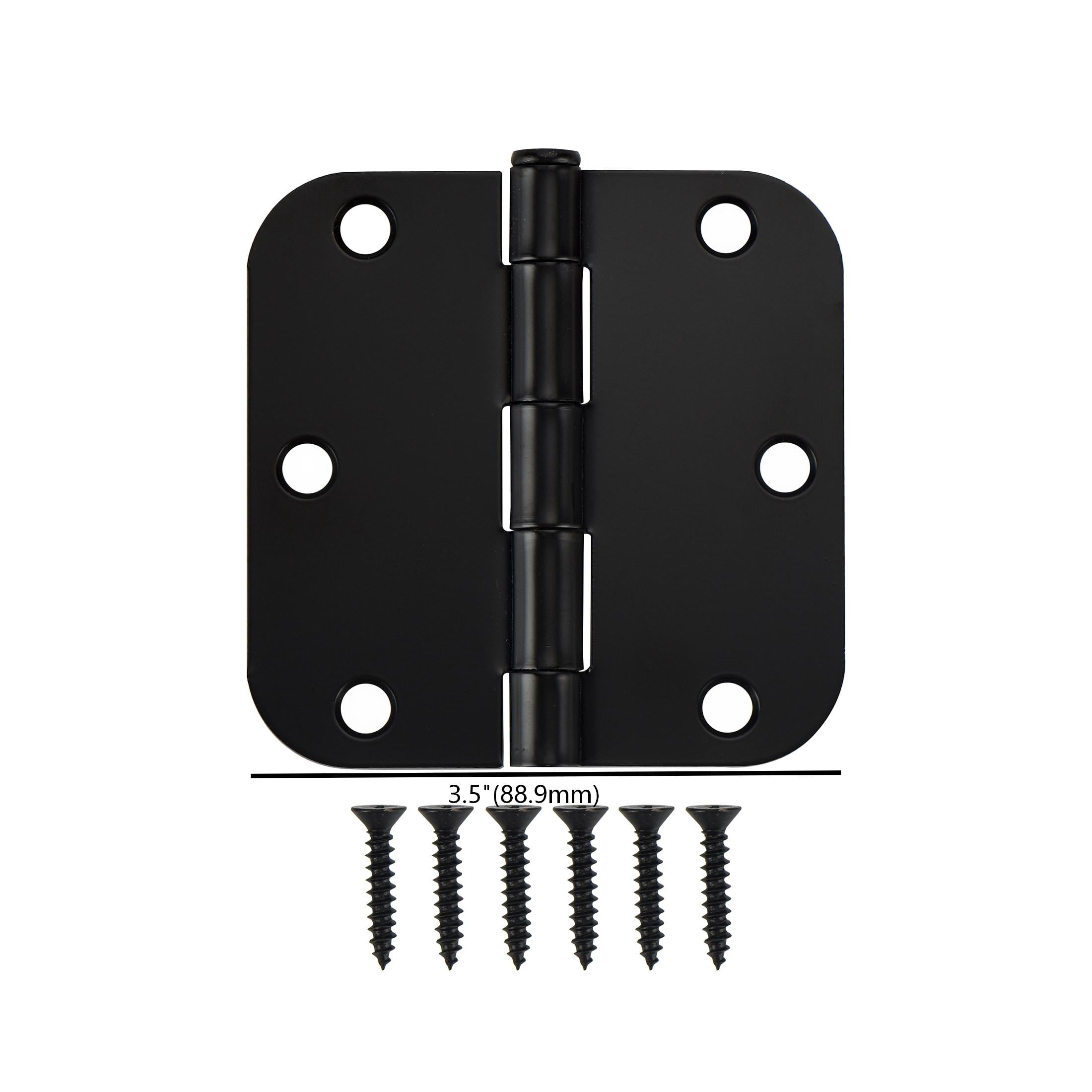 Hyper Tough 3-1/2 in. Round Corner Squeak-Free Hinge, Matte Black, 30 Pack