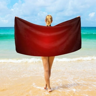 Sun Squad Oversized Beach Towel, Extra Large Pink Red, 2 Pack