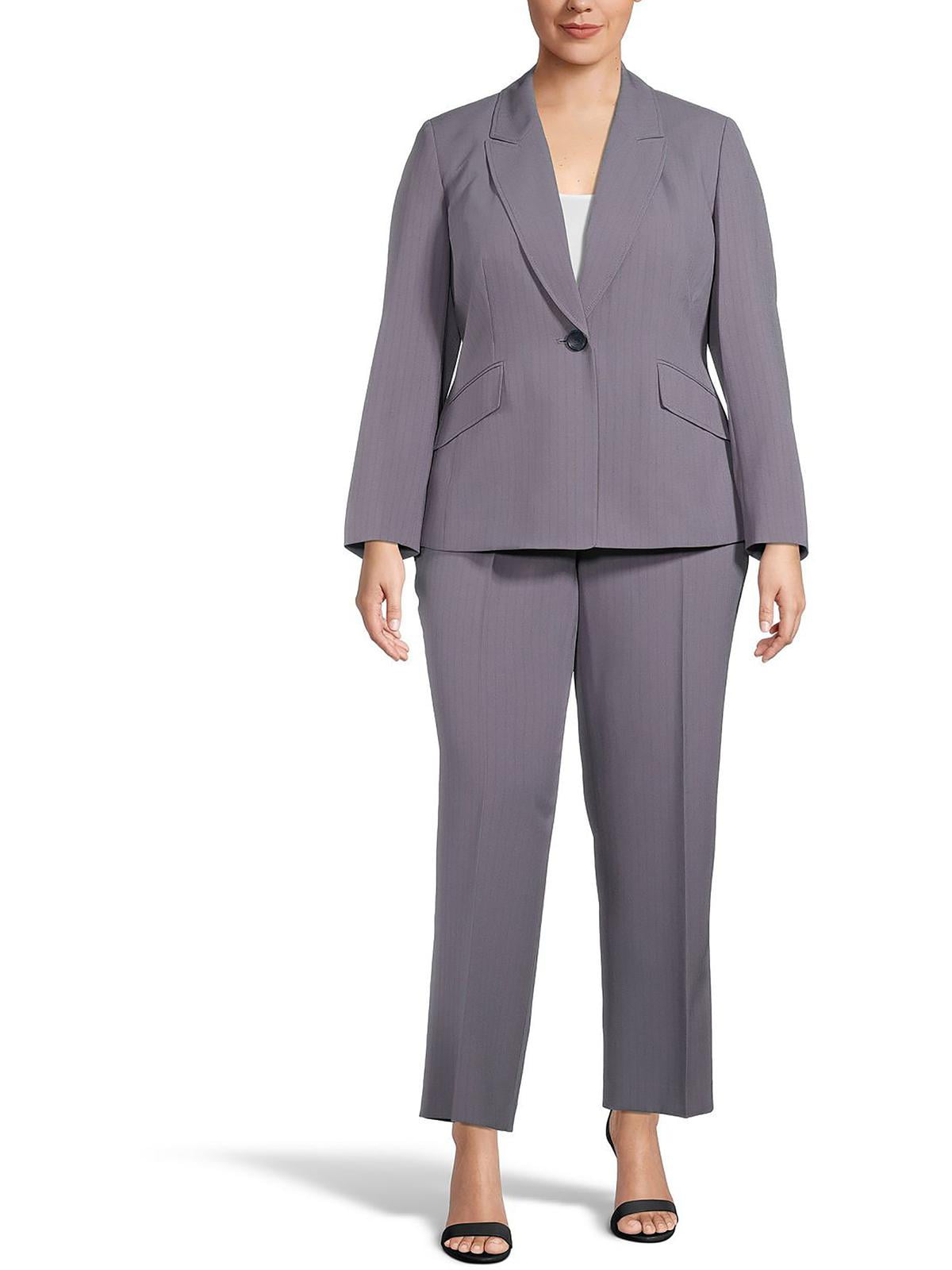 Le Suit Womens Plus One Button Business Pant Suit - Walmart.com