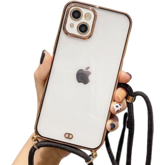 For Apple iPhone 12 Black Smart Shockproof Luxury Stream Electro Plating Elegant Cover Case