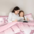 thumbnail image 5 of Homewish Bling Monogrammed K Bedding Comforter Set for Girl, Pink Fashion Watercolor Marble Twin Comforter Sets, Chic Sequin Print Reversible Bedding Set, Breathable Home Decor, 2pcs, 5 of 8