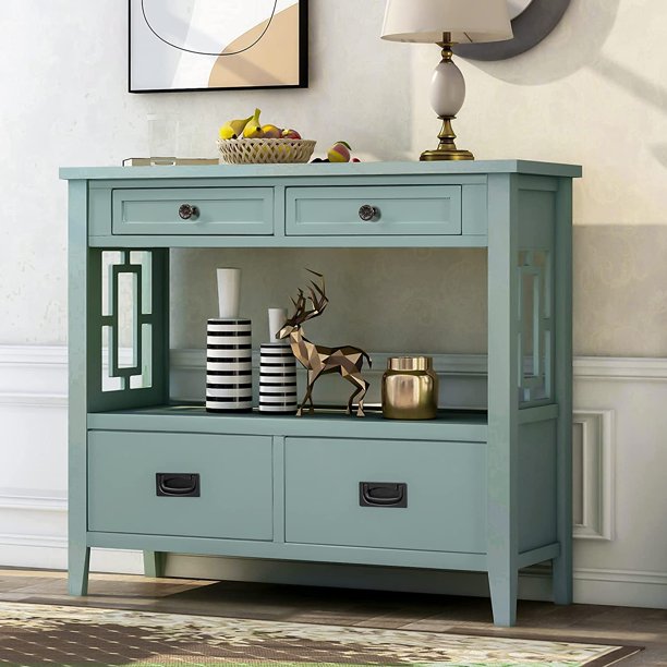 Ankway Farmhouse Wood Console Table 36Inch Entry Sofa Table with