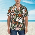 thumbnail image 5 of Uemuo Rabbits on Floral Printed Regular Fit Short Sleeve Casual Hawaiian Shirt for Men,Aloha shirt,Tropical shirt,Floral print shirt,Vacation Beach shirt-Medium, 5 of 9