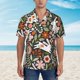 thumbnail image 2 of Balery Rabbits on Floral Camisas hawaianas de manga corta para hombre, camisas playeras de corte holgado, camisas de vacaciones con botones,XX-Large, 2 of 7
