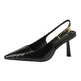 thumbnail image 2 of Juebong Slingback Heels for Women - Closed Toe Crocodile-Pattern Pumps, Pointed Toe Patent Thin High Heeled Sandals Ladies Black,40, 2 of 7