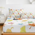 thumbnail image 6 of Cal.King Size Fitted Sheet Set - Thanksgiving Fall 3 Piece Bedding Sets 16" Deep Pocket Fitted Sheet with 2 Pillowcases, Maple Leaf Botanical Autumn Brushed Microfiber Hotel Luxury Bed Sheets, 6 of 9
