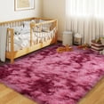 thumbnail image 5 of Janvonne 4x6 Fluffy Area Rug for Bedroom, Modern Shaggy Carpets Fuzzy Rug for Teens Dorm Bedside Home Decor Aesthetic, Heavy Duty Non Slip, Tie-dye Dark Red, 5 of 8