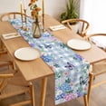 thumbnail image 3 of Table Runner 70 Inches Long for Kitchen Dining, Watercolor Flowers Dresser Scarf Farmhouse, Dining Table Decorations for Wedding/Parties, Spring Floral Butterflies Blue Plaid 13 x 70 In, 3 of 8