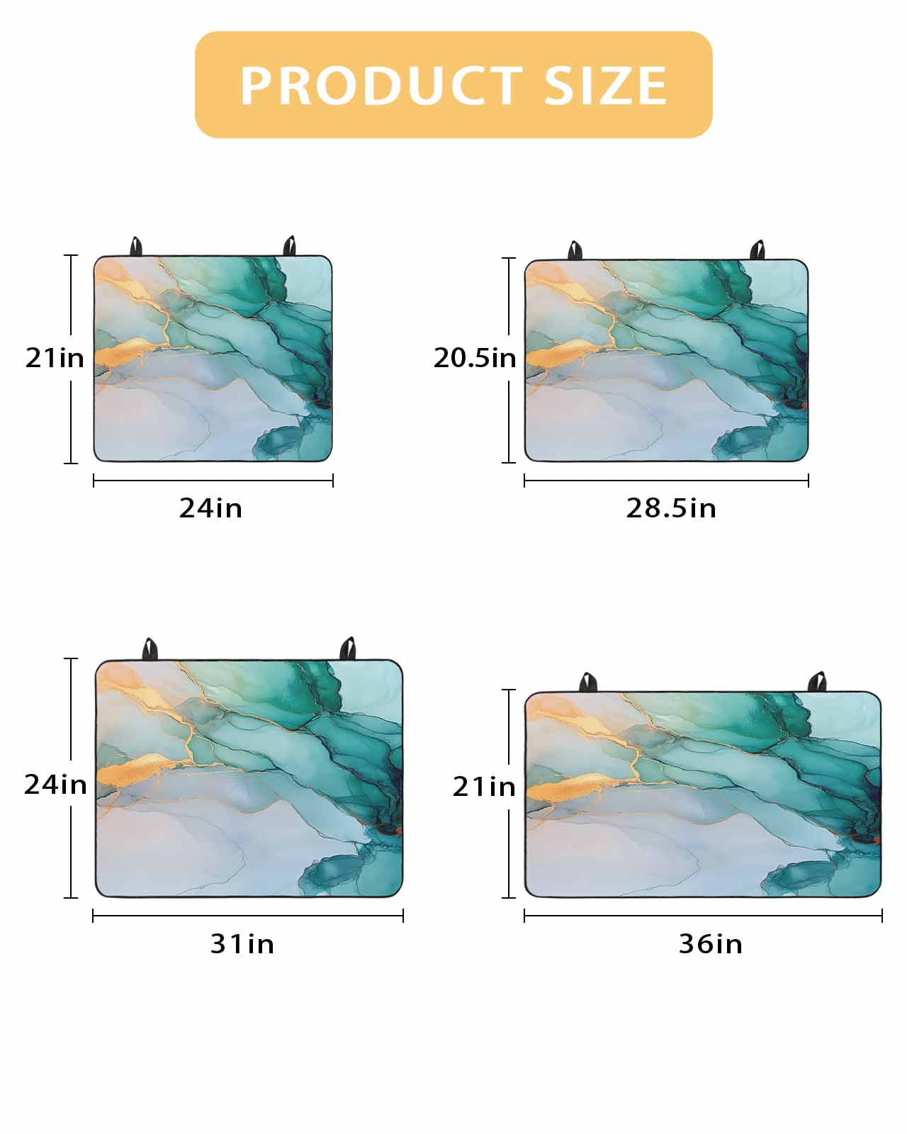 nqOlkjepod Large Induction Cooktop Protector Mat 36"x21", Turquoise Marble Stove Top Covers for Electric Stove, Modern Marble Geometric Textured Stove Burner Cover Mats, Glass Top Stove Cover